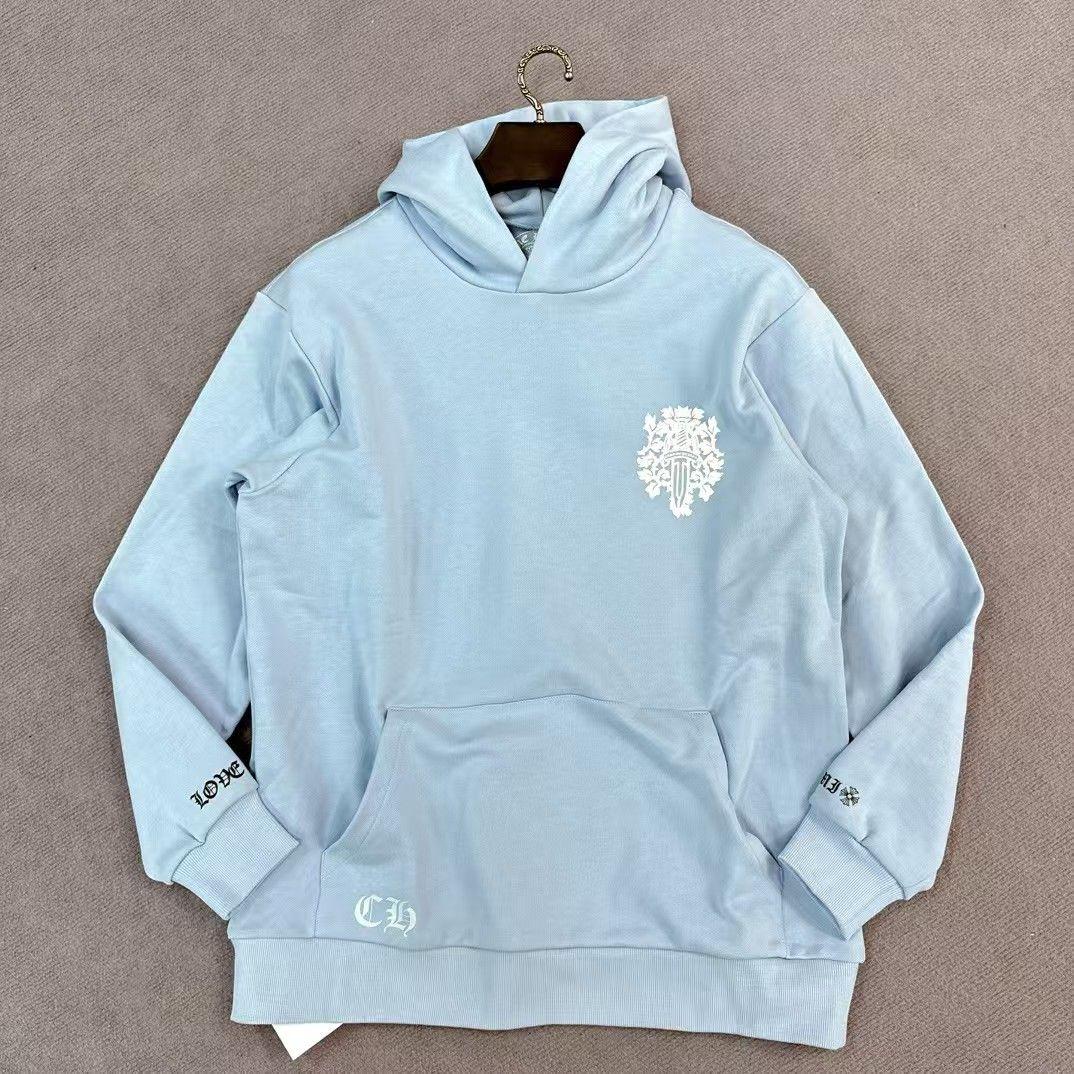 M✴︎Chrome Hearts 水色 フード付きパーカー 男女兼用