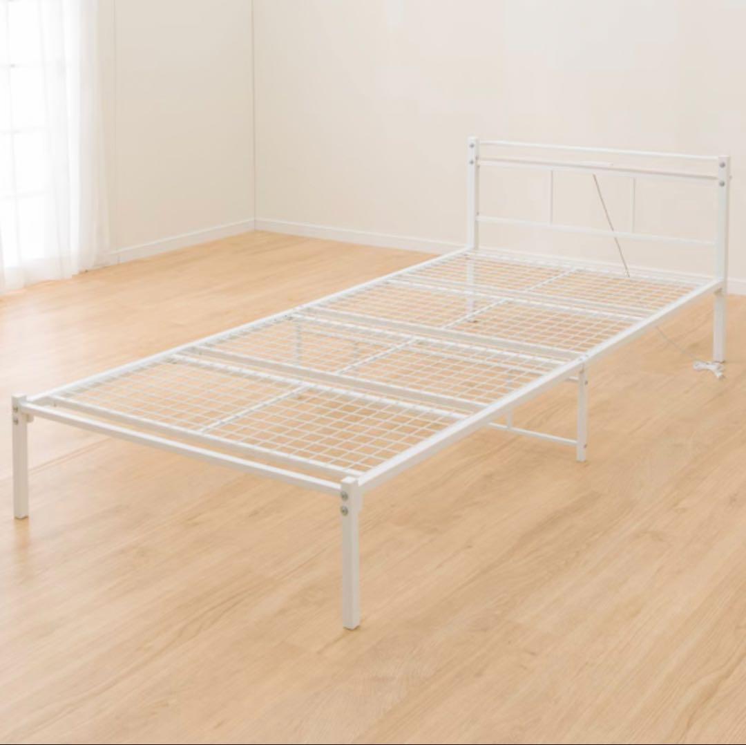 NITORI コンセント付 簡易ベッド メタルフレーム ホワイト