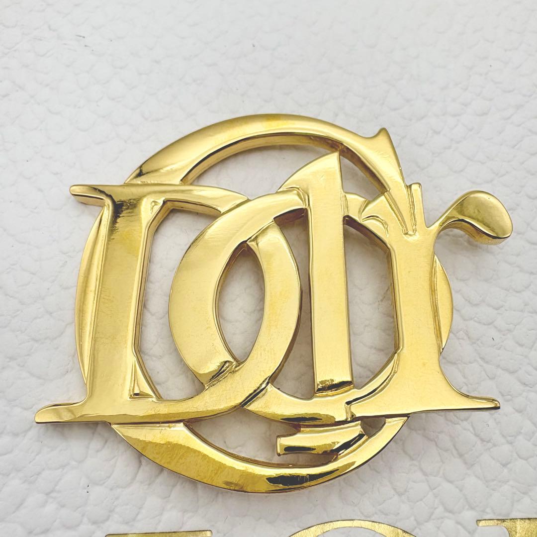 極美品 ディオール ブローチ エンブレム ロゴ ゴールド
