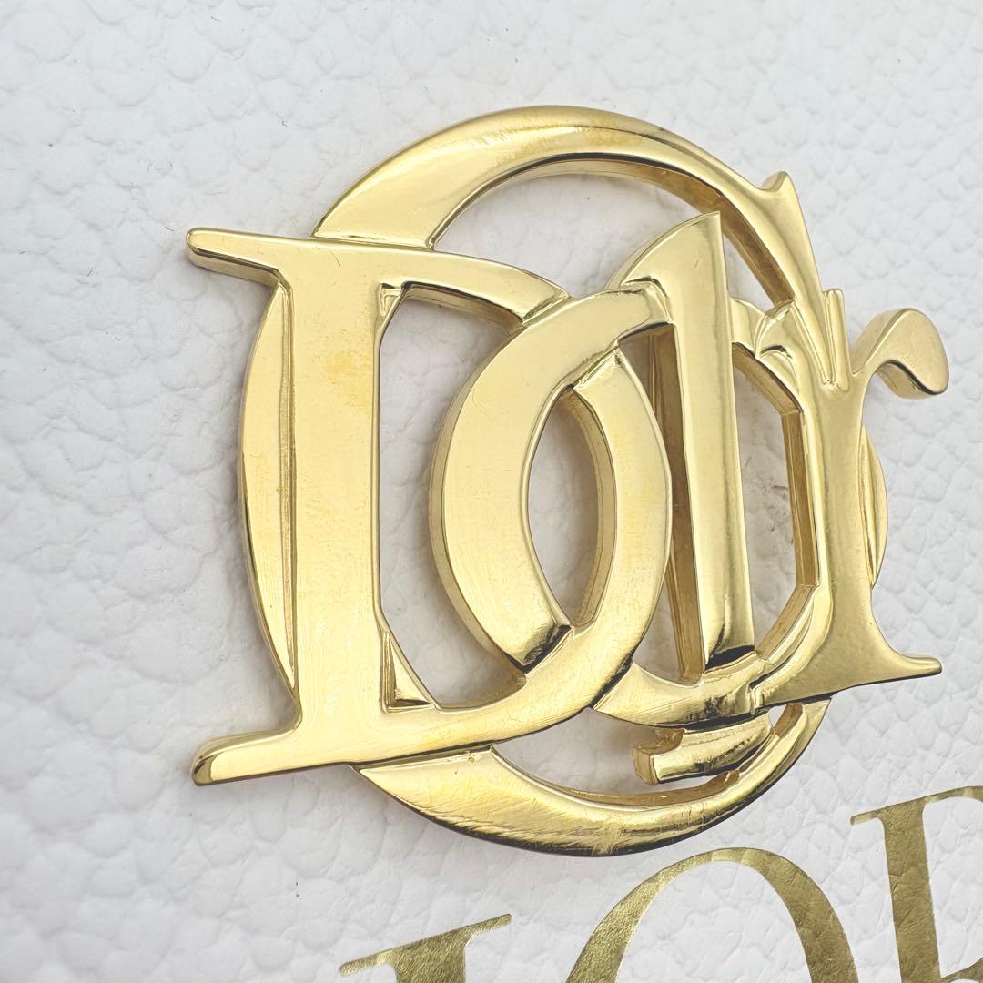 極美品 ディオール ブローチ エンブレム ロゴ ゴールド
