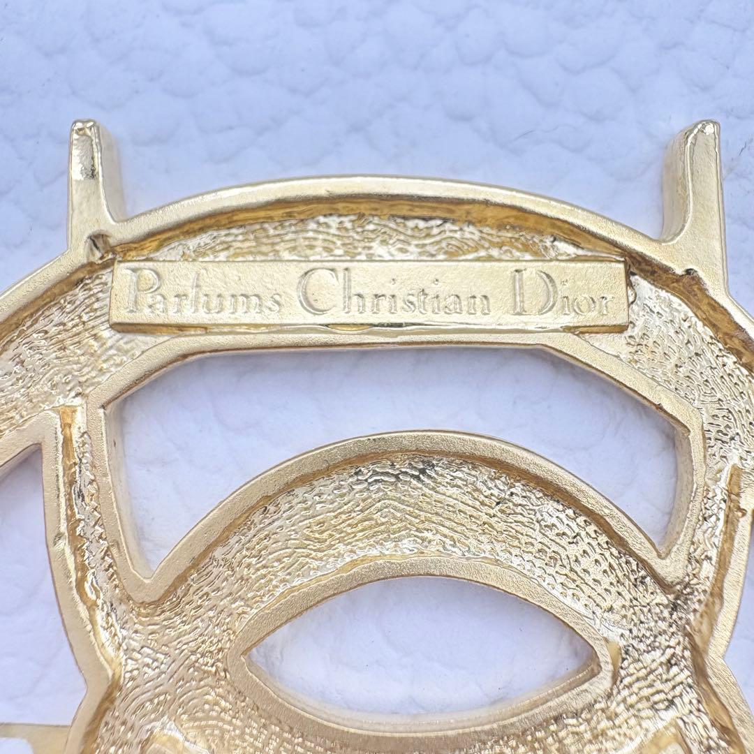 極美品 ディオール ブローチ エンブレム ロゴ ゴールド