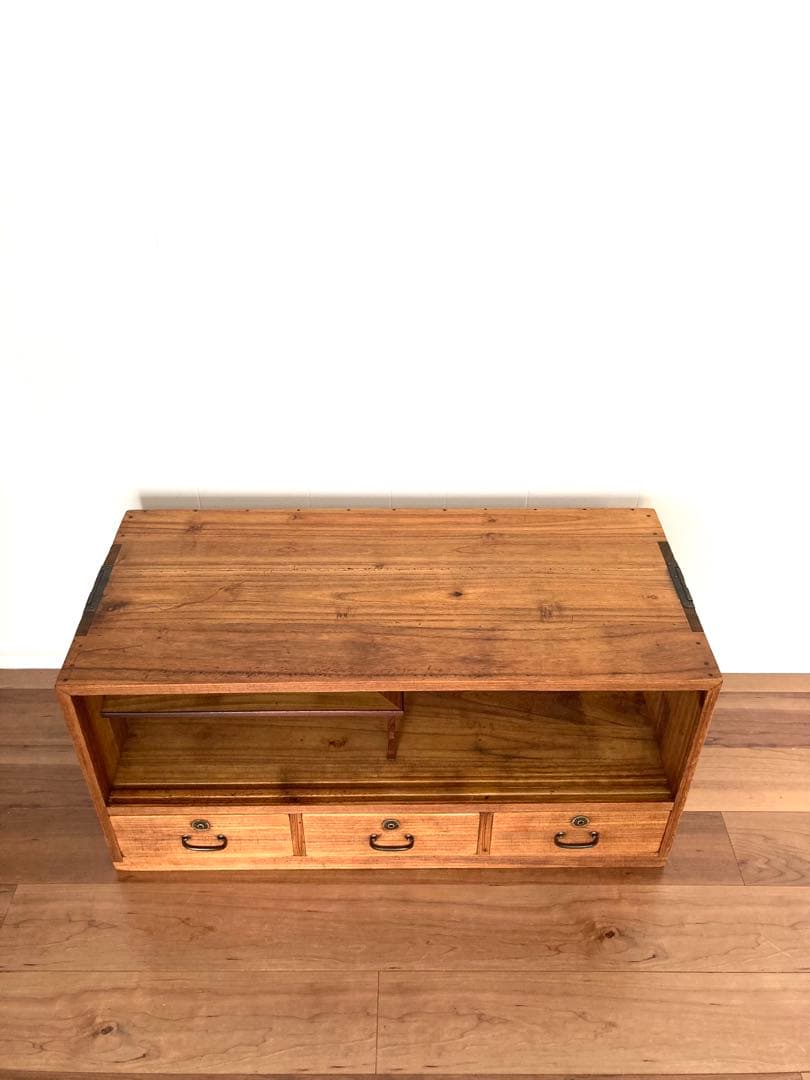 【メンテ済】アンティークの収納棚　ローボード　総桐　小物収納にも便利