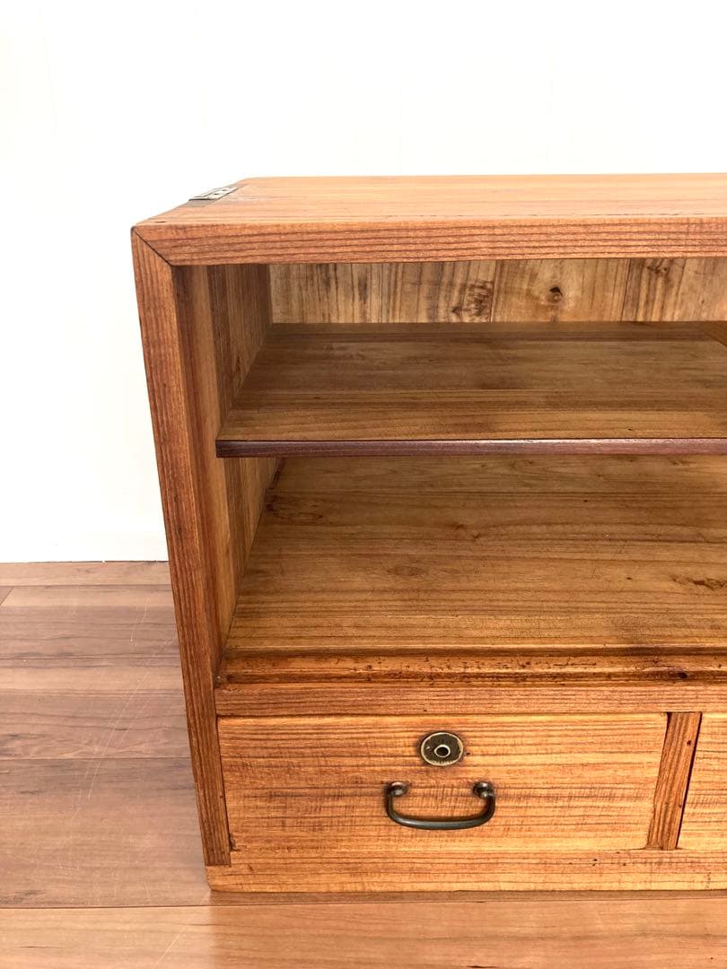 【メンテ済】アンティークの収納棚　ローボード　総桐　小物収納にも便利
