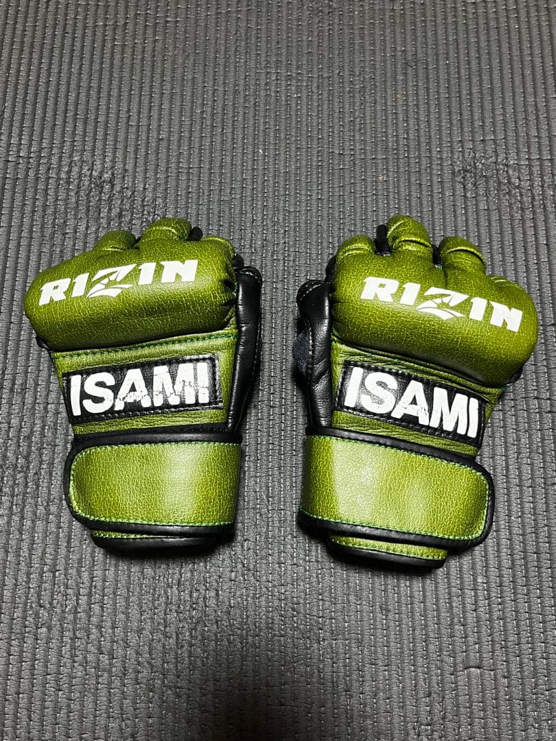 RIZIN ISAMI オープンフィンガーグローブ グリーン/ブラック