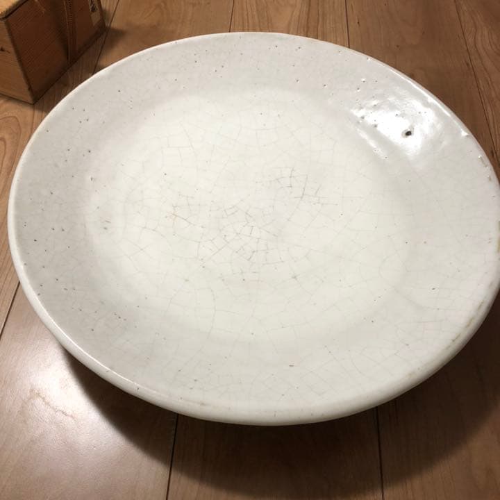 古美術品◼️蔵から出て来た、白い釉薬が美しい超特大サイズのお皿、花道具、茶道具