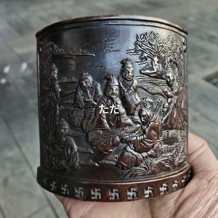 銅器 筆箱 弧筆箱 書道具 文房具 現代工芸品 美術品 置物