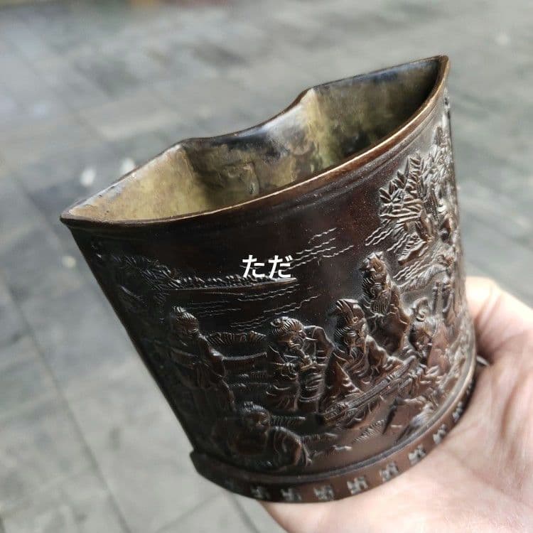 銅器 筆箱 弧筆箱 書道具 文房具 現代工芸品 美術品 置物