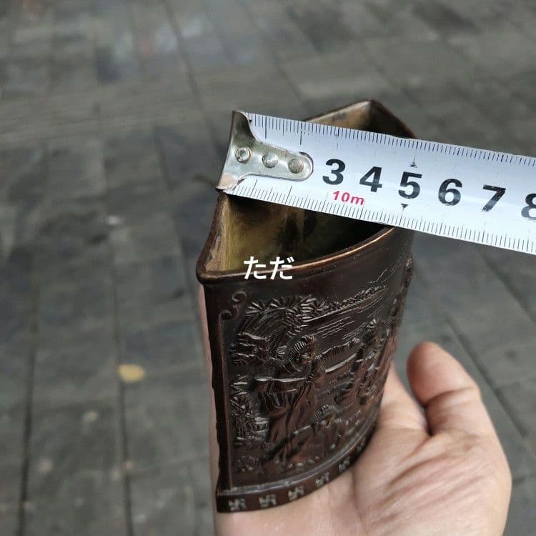 銅器 筆箱 弧筆箱 書道具 文房具 現代工芸品 美術品 置物
