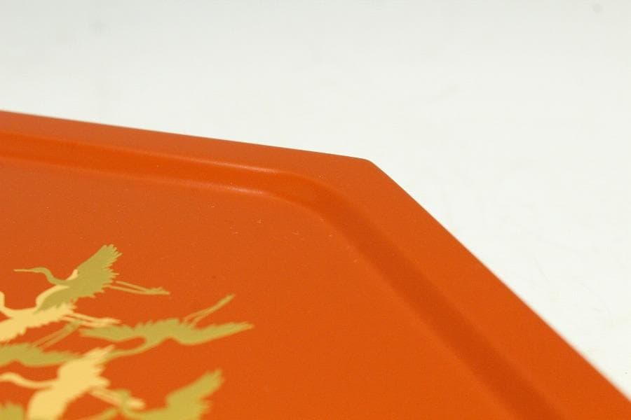 京都 象彦 松蒔絵 鶴蒔絵 菓子盆 一対 未使用(K-A998)