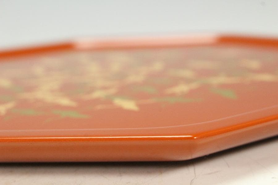 京都 象彦 松蒔絵 鶴蒔絵 菓子盆 一対 未使用(K-A998)