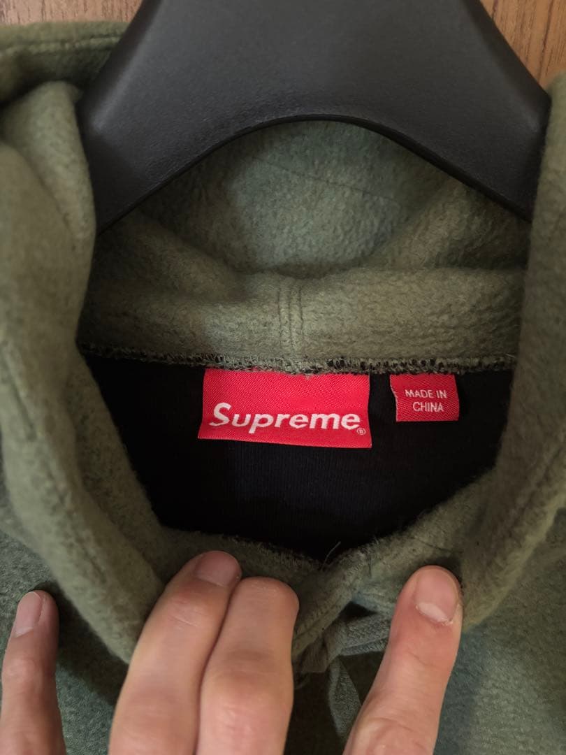 Supreme ボックスロゴ　インサイドアウトパーカー オリーブグリーン　L