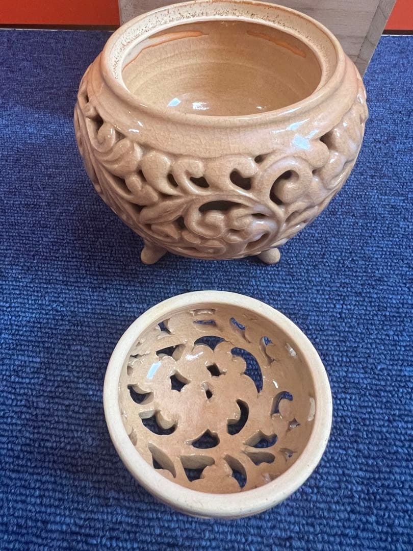 1136 萩焼　指月窯　波多野善蔵　香炉　未使用