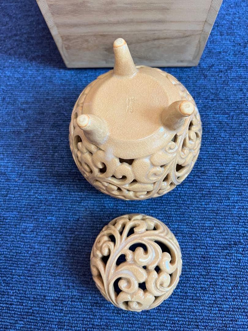 1136 萩焼　指月窯　波多野善蔵　香炉　未使用