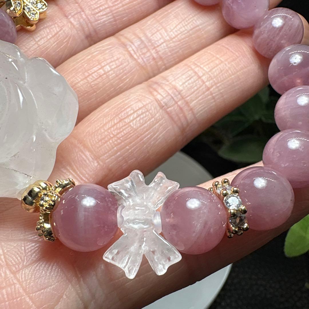 ＊やっちゃん様お取置き＊ミルキークォーツ　薔薇　マダガスカル産パープルローズ