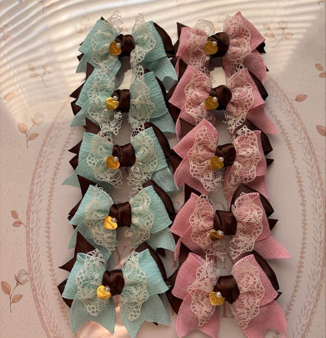 【593】トリミングチョーカー♡バレンタインリボン〜10本