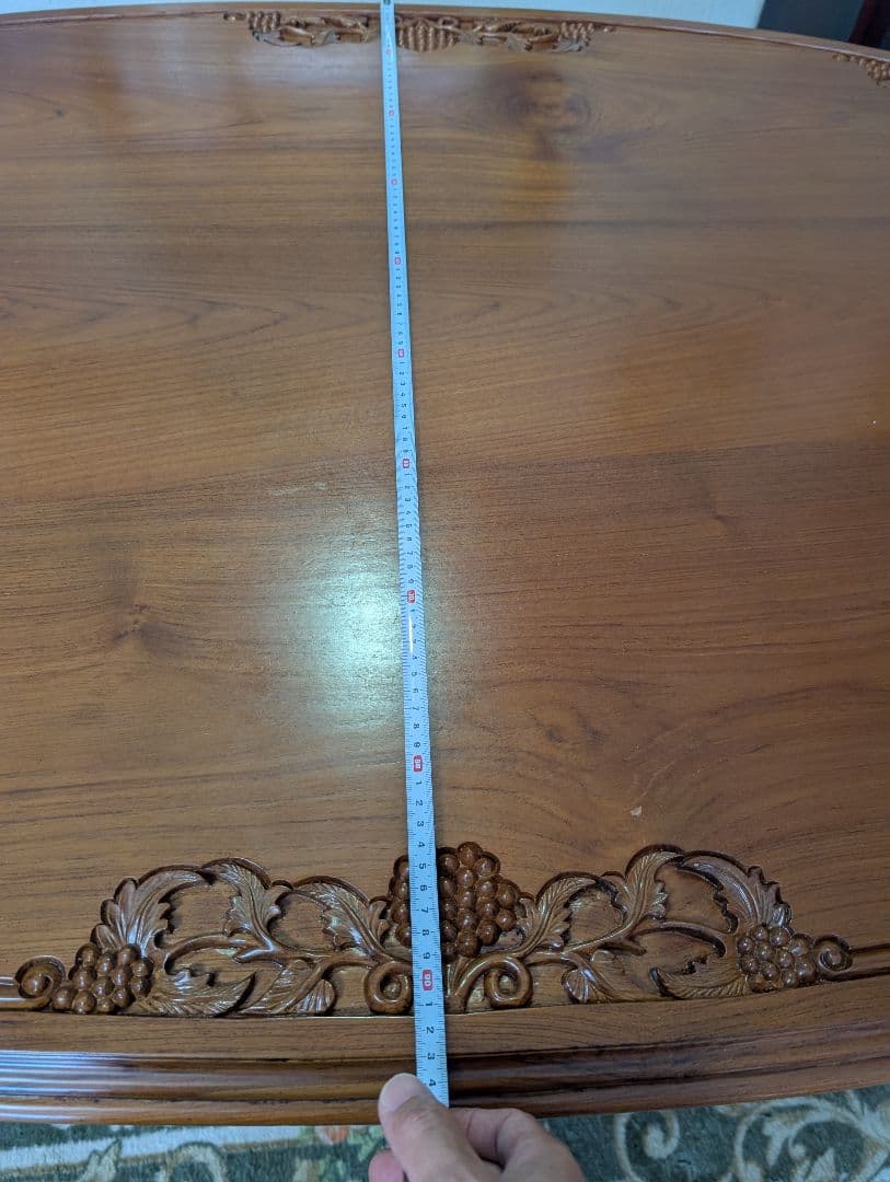 木製楕円形ダイニングテーブルセット