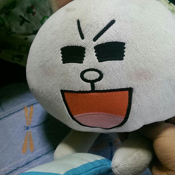 LINEコニーぬいぐるみ　スマホ見るコニー