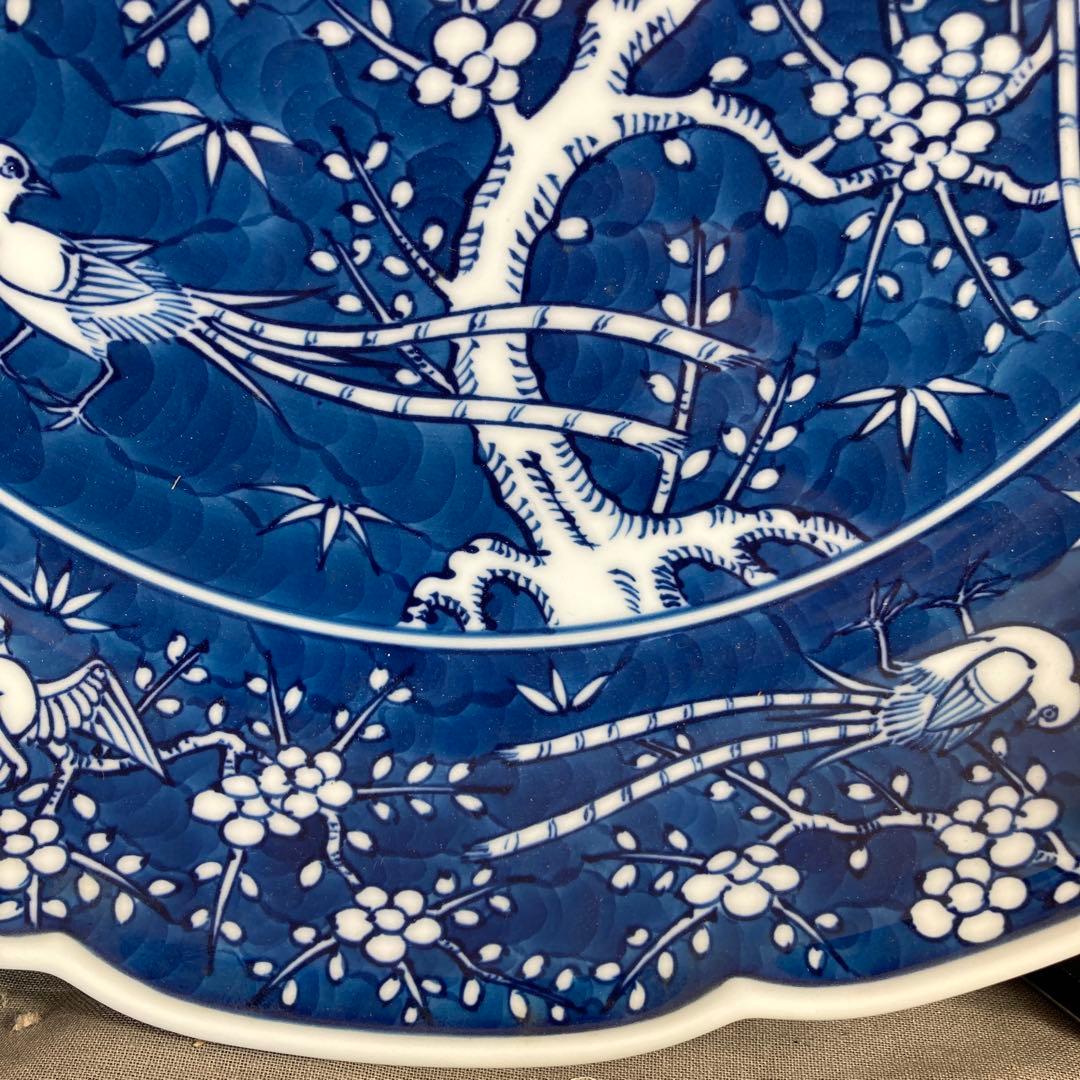 【源右衛門】古伊万里の伝統　日本の名窯　舘林源右衛門作　祥瑞手梅鳥文　大深皿