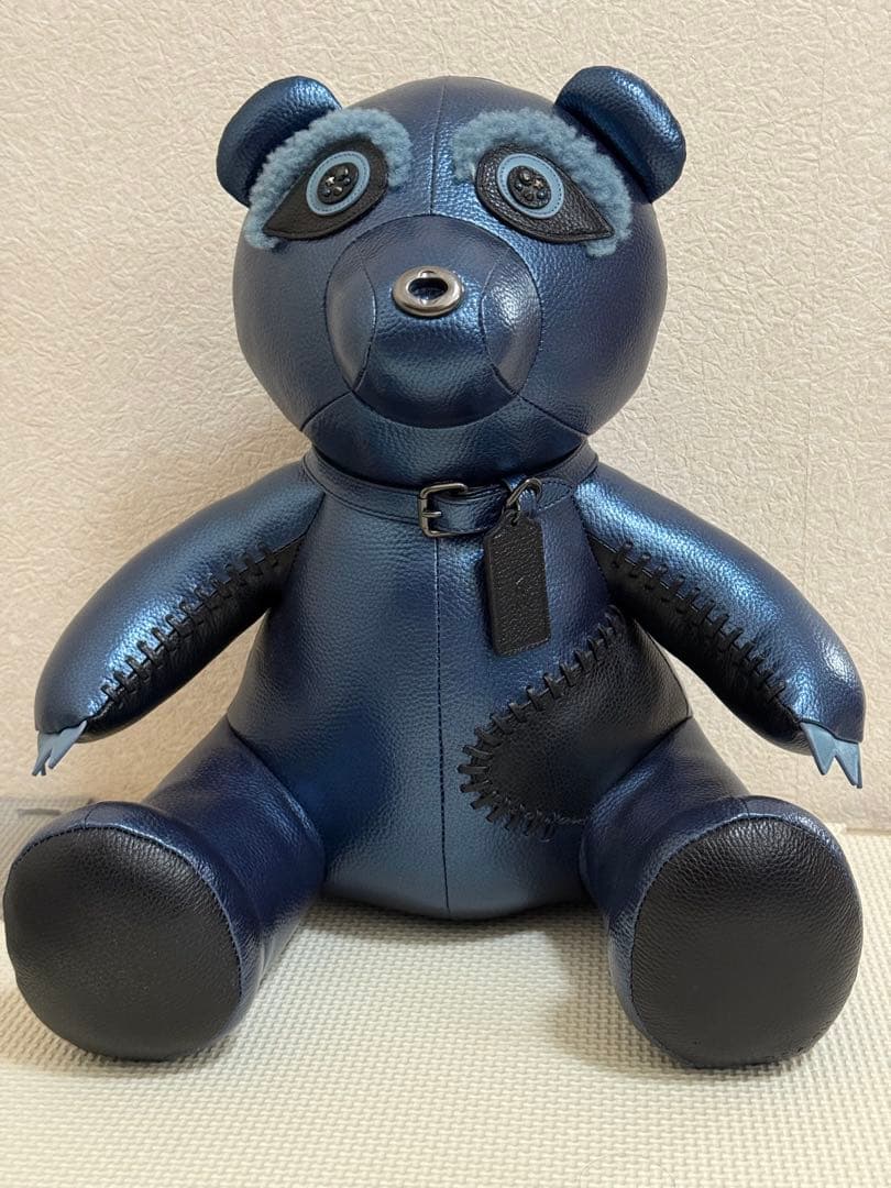 【たーくん】COACH ぬいぐるみ メタリックレザー ベアドール ACE