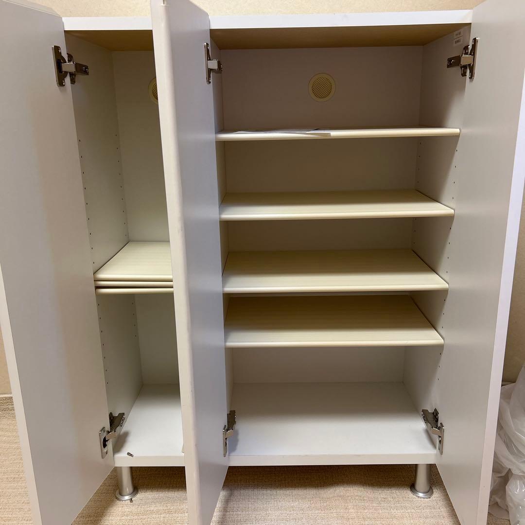 国産　完成品　シューズボックス　下駄箱　ホワイト