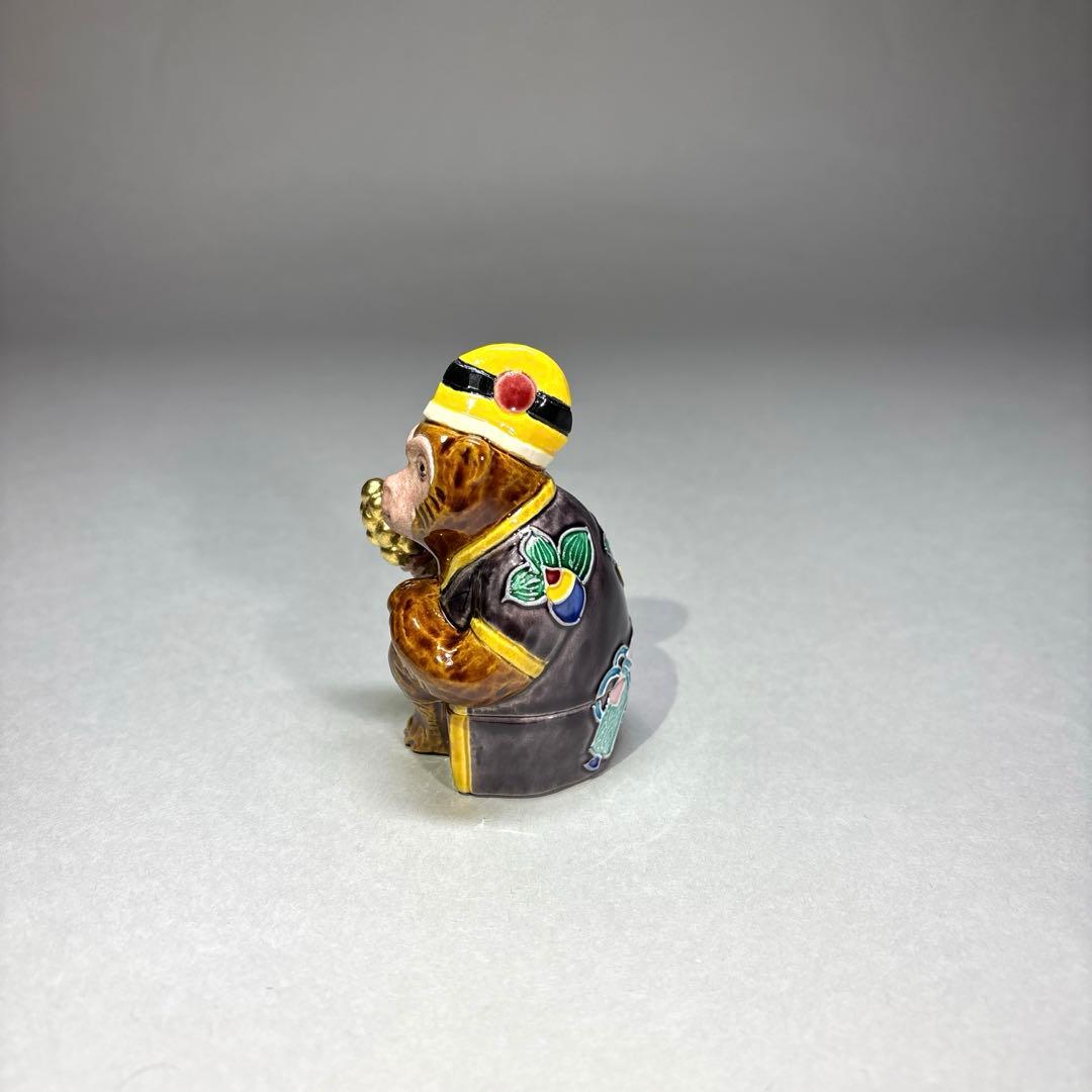 (新品)中村翠嵐　交趾焼香合 申(三番叟) (共箱)