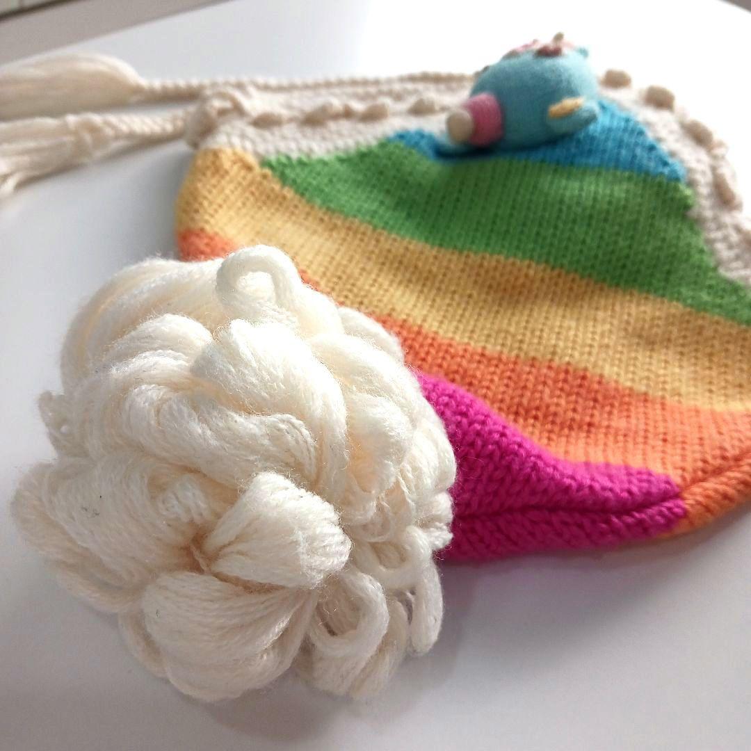 mezzo piano　あみぐるみ付き ニット帽 ポンポン　レア