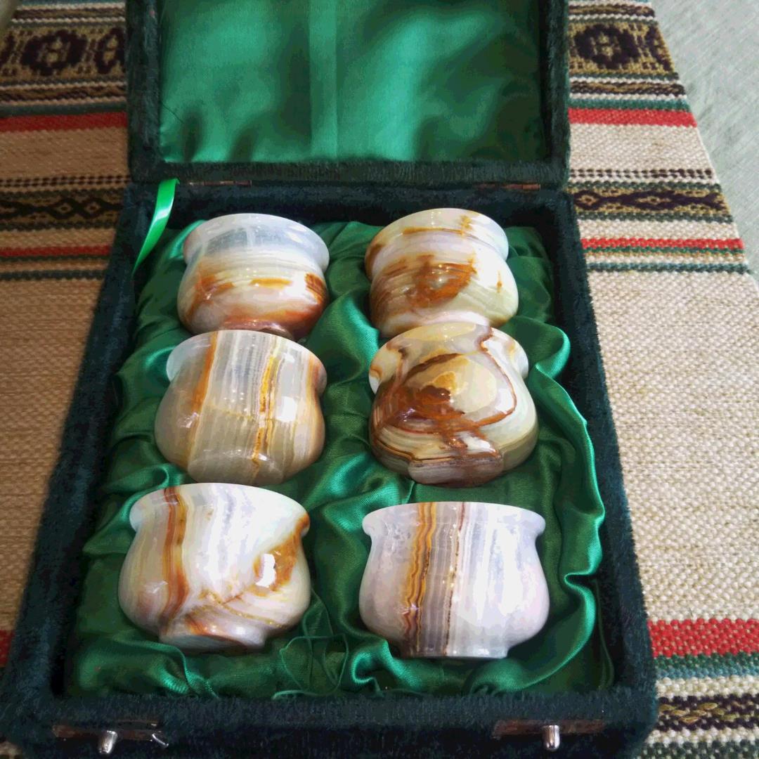 大理石ぐい呑み６点セット