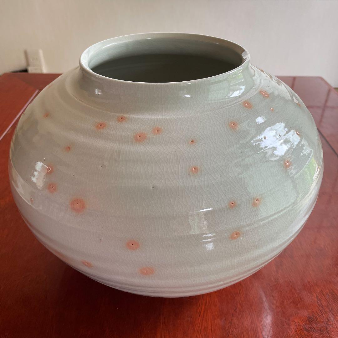 弥三郎窯　松島芳作　御本手　花瓶