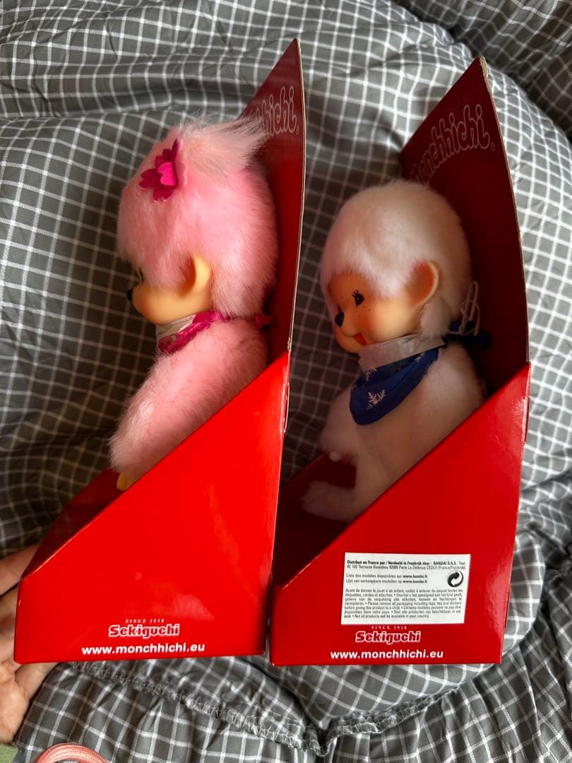 海外限定モンチッチ スノー白色 Sサイズ サクラピンク色S サイズ 2体セット