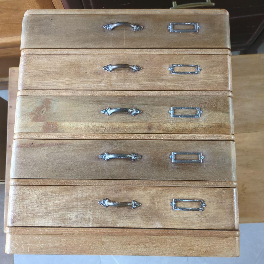 古道具　アンティークやや大きめ5段引き出し