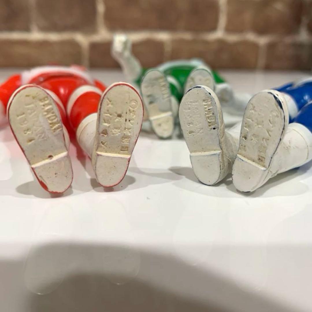 ⭐️希少⭐️超電子バイオマン⭐️アクアイガー　1984年製　ソフビ4体セット　バンダイ