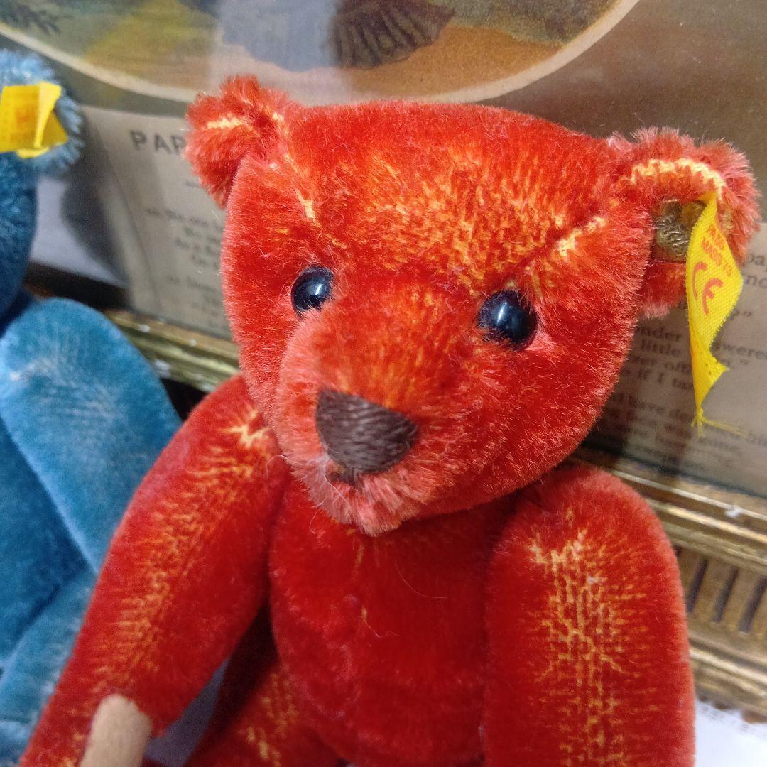 ♥Steiff シュタイフ　ヴィンテージベア　レッド・ブルー2体Set♥