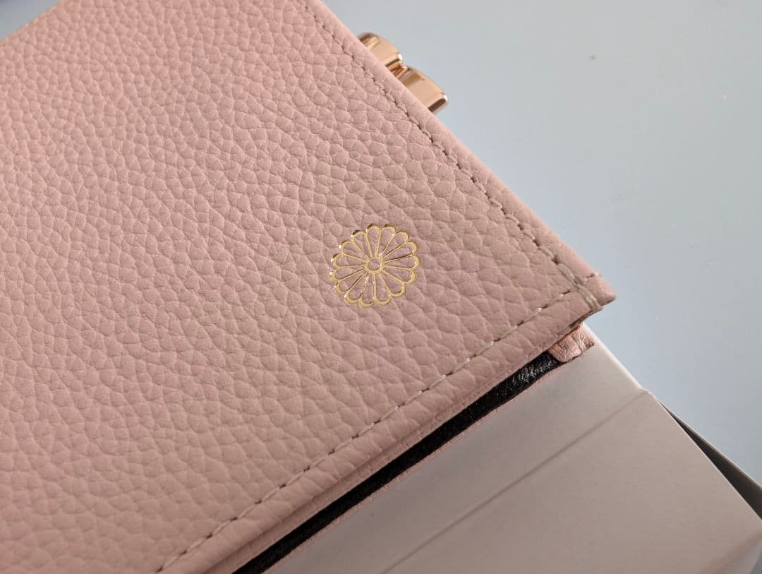 皇居 財布 二つ折り ピンクベージュ