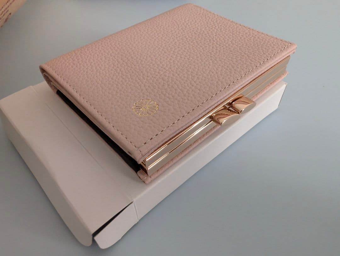 皇居 財布 二つ折り ピンクベージュ