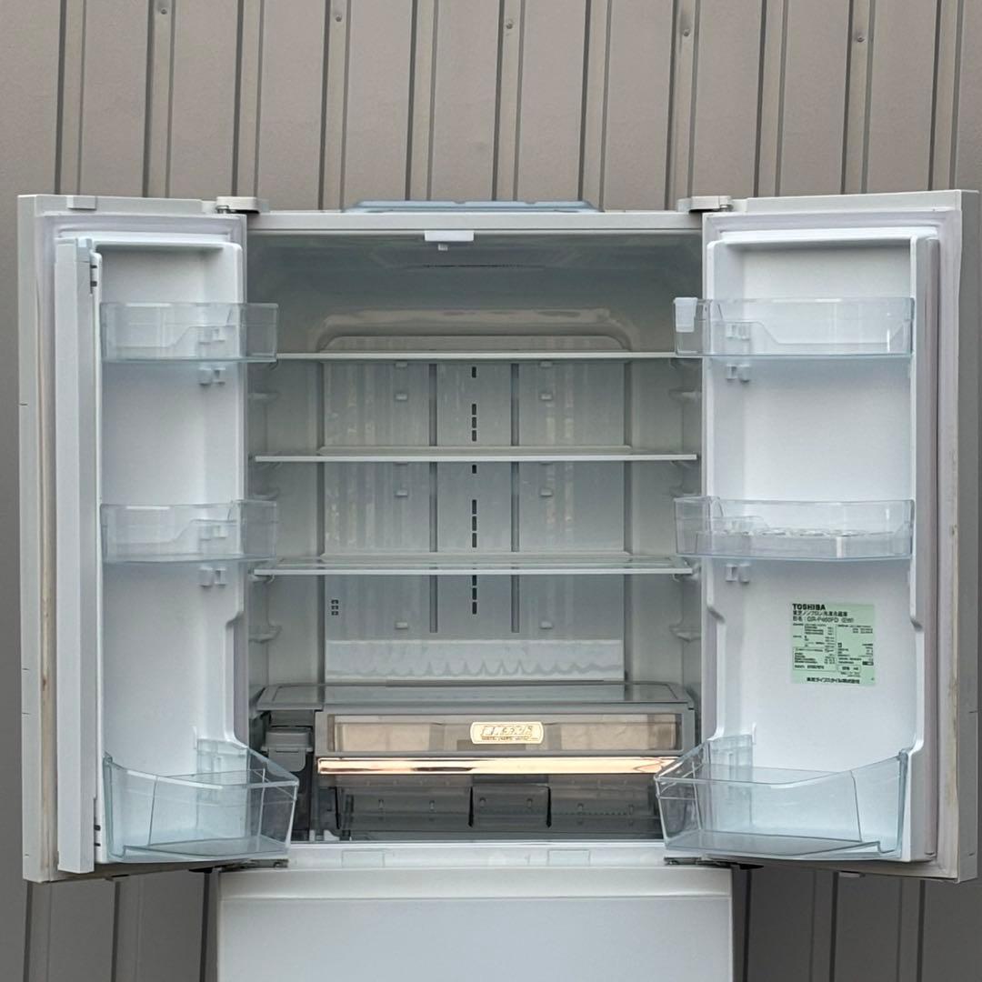 ＊ちゃめ 東芝 462L 6枚ドア 冷蔵庫 GR-P460FD(EW)
