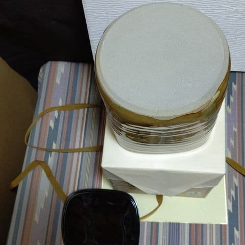 茶道具、水指、高取釉四方、雄斉作、こま33番