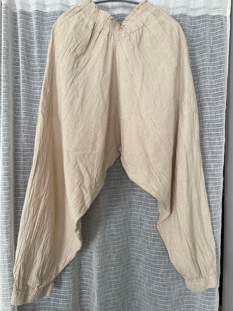 ヂェン先生の日常着　太極拳パンツ　　　　　　　　　　 Sサイズ 生成り