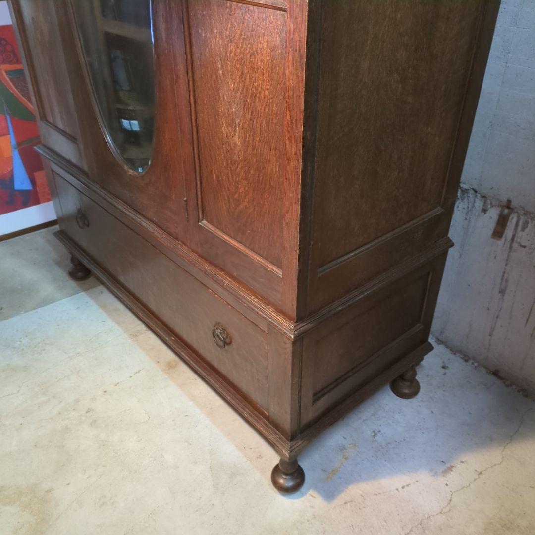 英国アンティーク◆オーバル姿見付きワードローブ イギリス ビンテージ家具