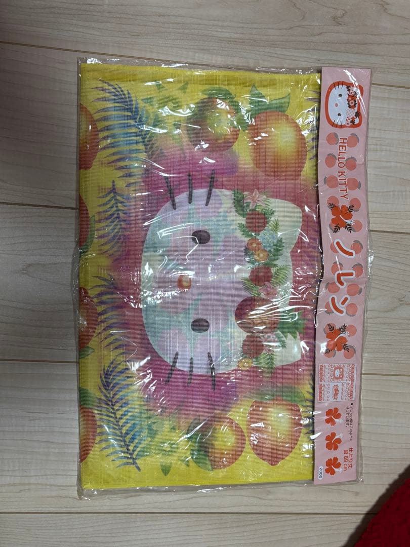 当時物 ハローキティ フルーツ柄 のれん