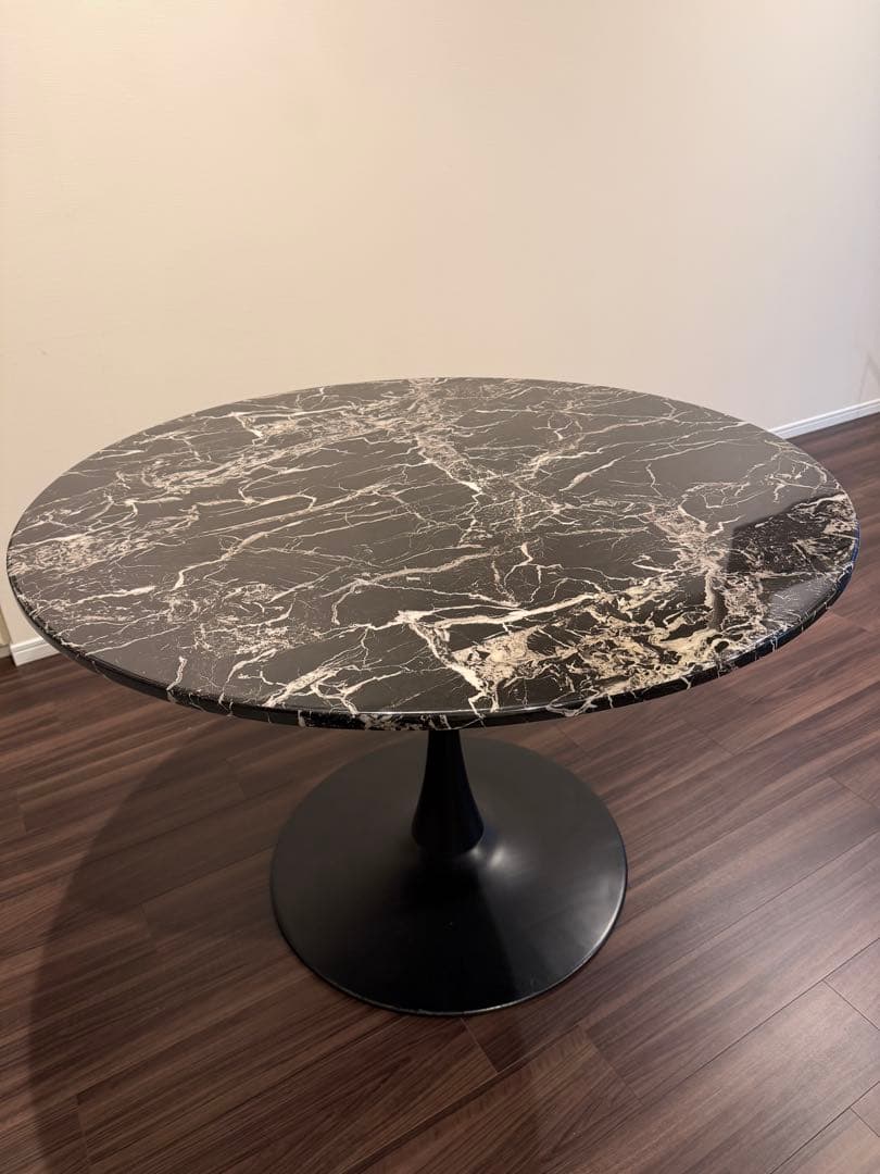 天然大理石　KARE ヴェネトマーブルブラック　直径110cm　テーブル