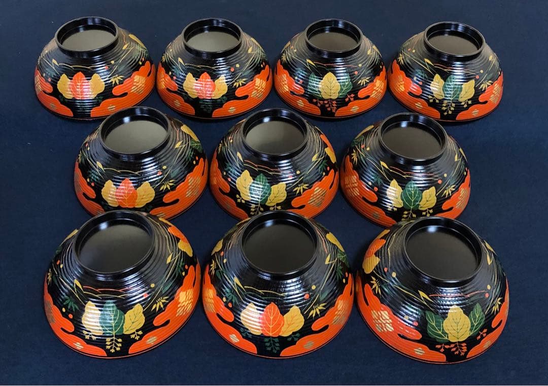 《R》正法寺蒔絵 煮物椀10客 木製漆器 漆匠春象 共布共箱 250916あ1