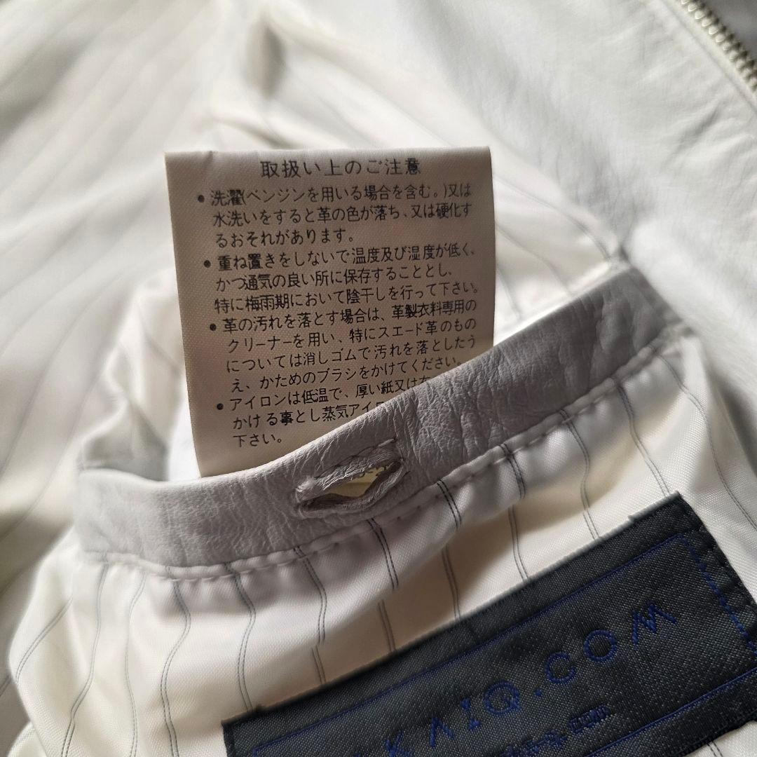 激レアTAKAQシングルライダースレザージャケット牛革短丈ユニセックスホワイトМ