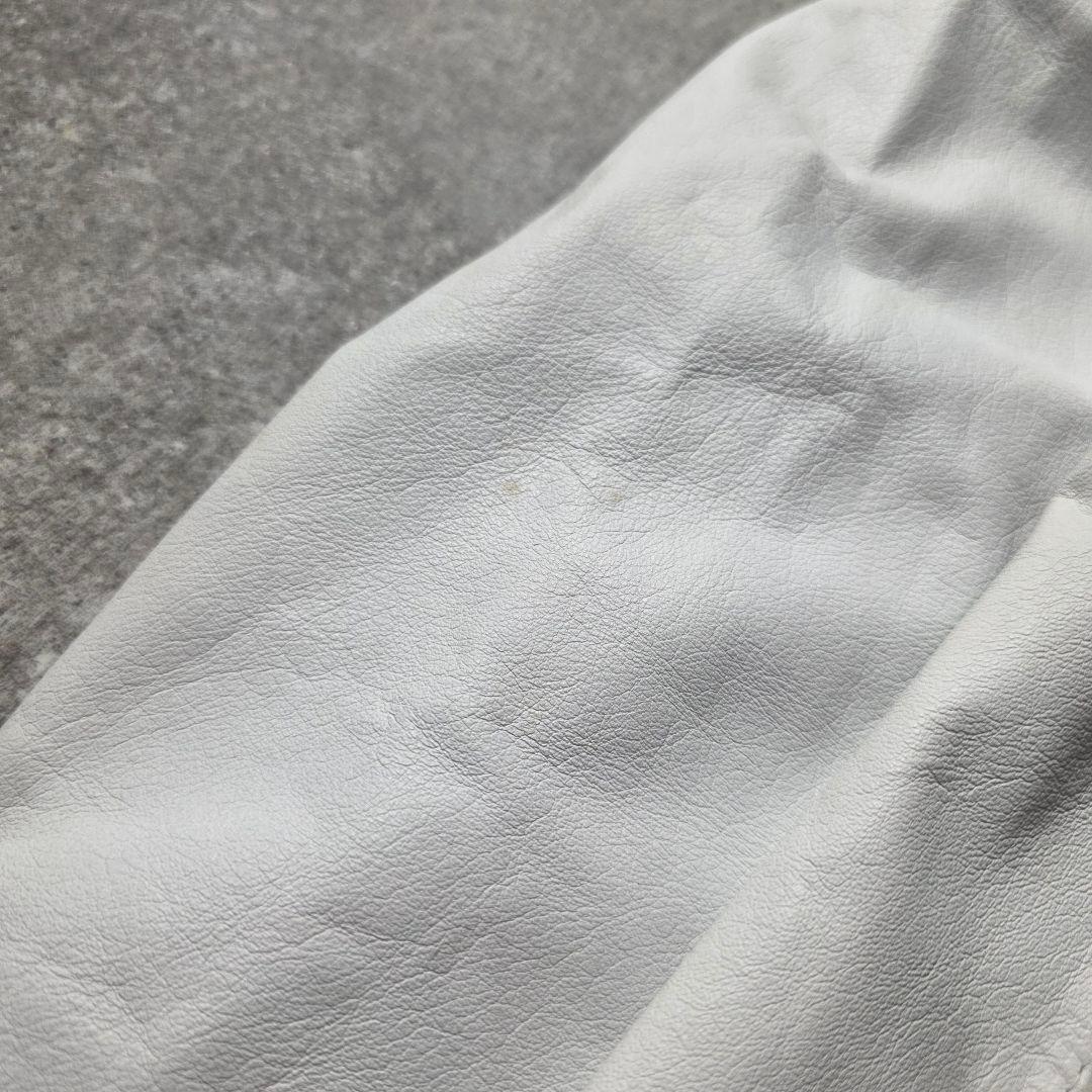 激レアTAKAQシングルライダースレザージャケット牛革短丈ユニセックスホワイトМ