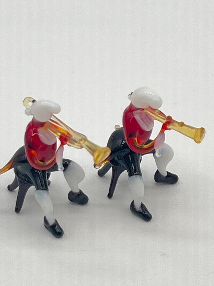 【オーケストラ　置物】ピアノコンチェルト　ガラス細工　台湾製　楽器