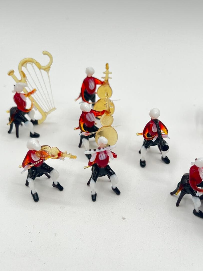 【オーケストラ　置物】ピアノコンチェルト　ガラス細工　台湾製　楽器