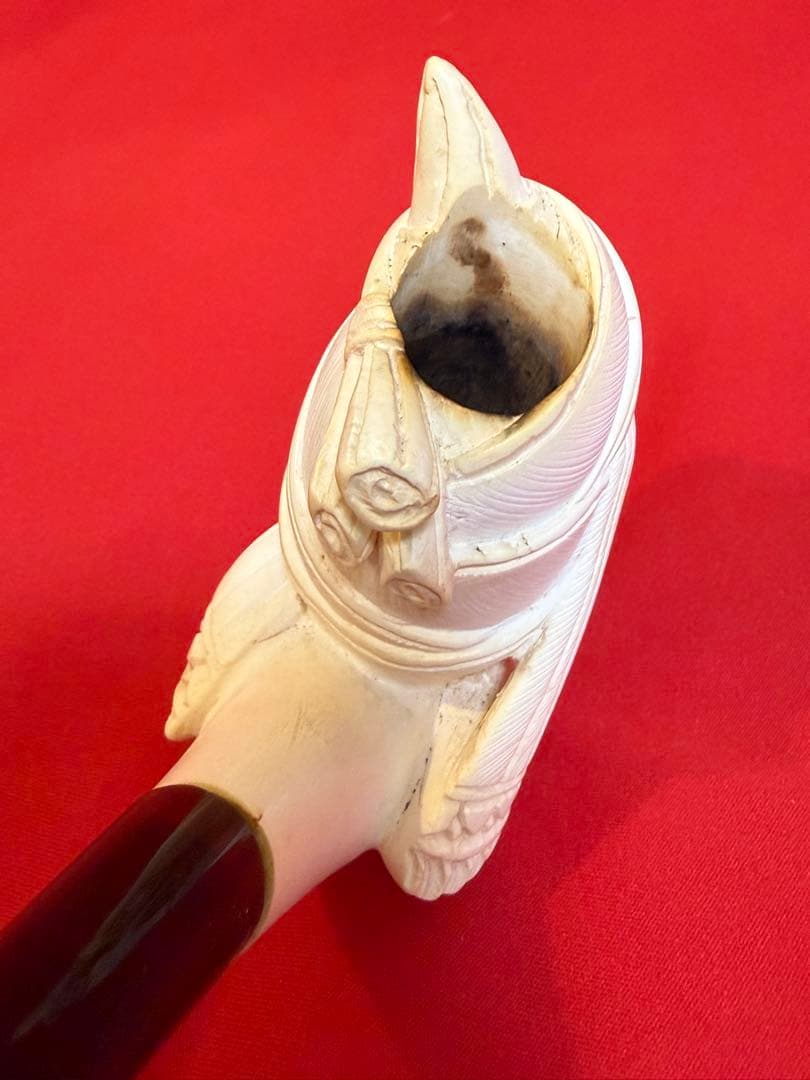 メシャムパイプ ★☆ 海泡石 彫刻 人面 トルコパイプ トルコ 喫煙具 人面彫刻