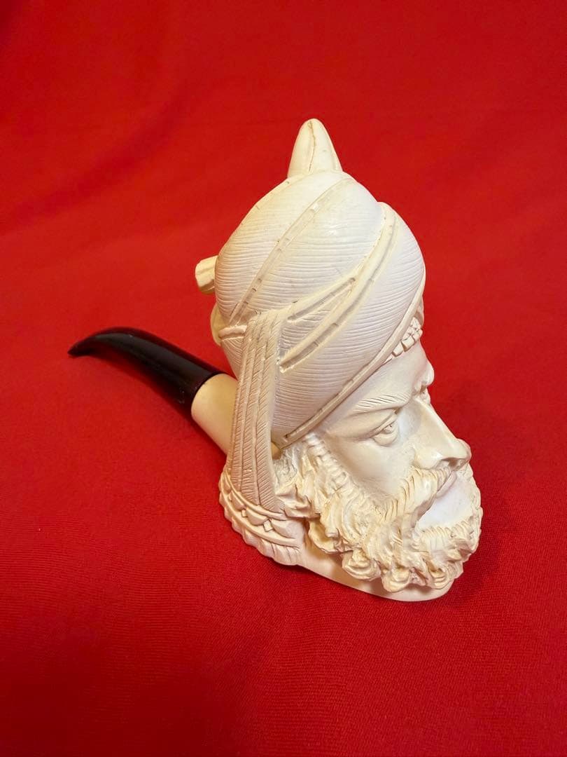 メシャムパイプ ★☆ 海泡石 彫刻 人面 トルコパイプ トルコ 喫煙具 人面彫刻