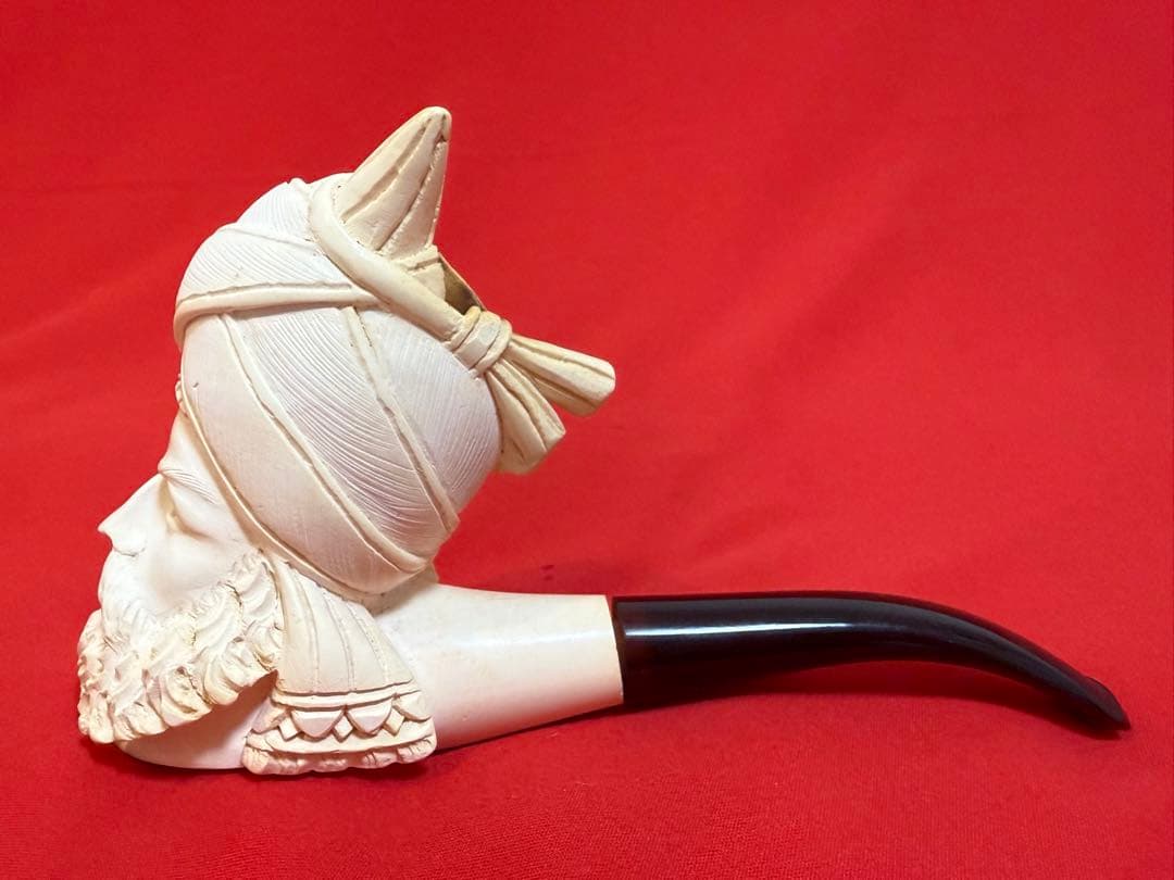メシャムパイプ ★☆ 海泡石 彫刻 人面 トルコパイプ トルコ 喫煙具 人面彫刻