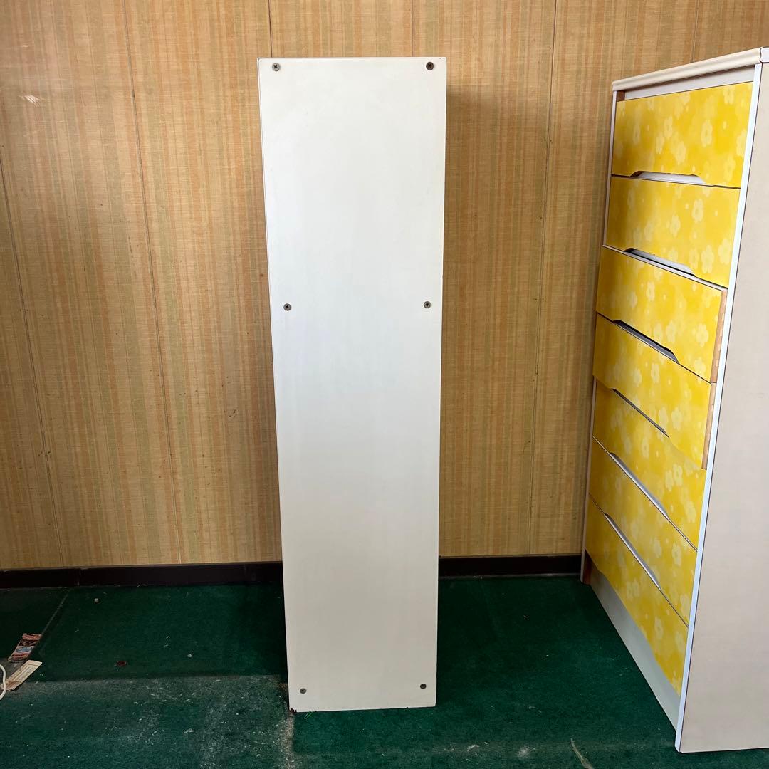 昭和レトロ　ビンテージ　木製キャビネット 4 段収納 ホワイト　ヴィンテージ
