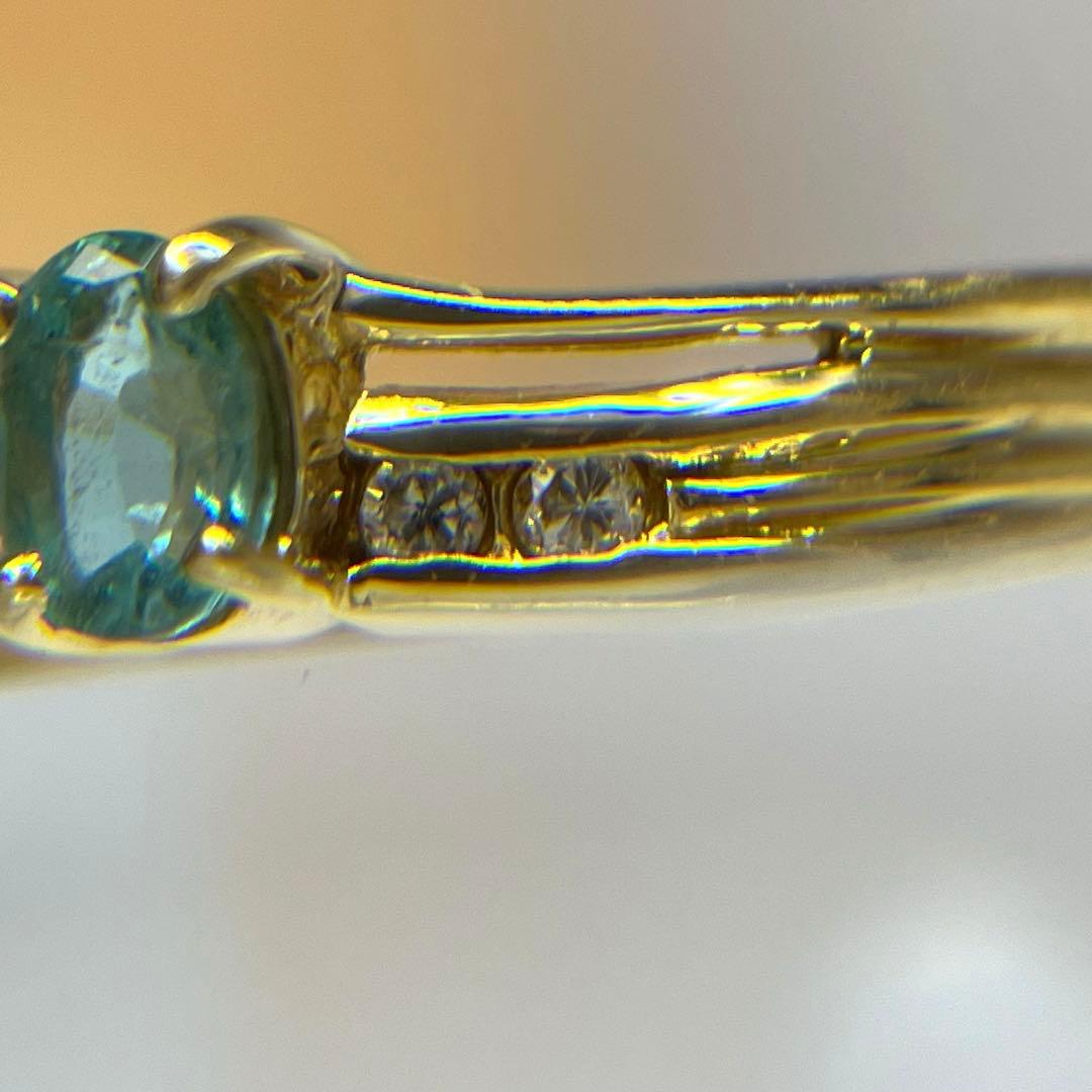 最終値引き66.パライバトルマリン ダイヤ K18 ジュエリーマキ リング